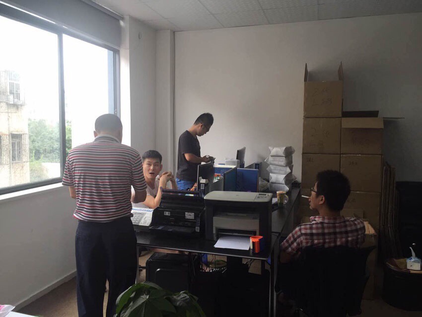 Officials process the case at the enforcement office